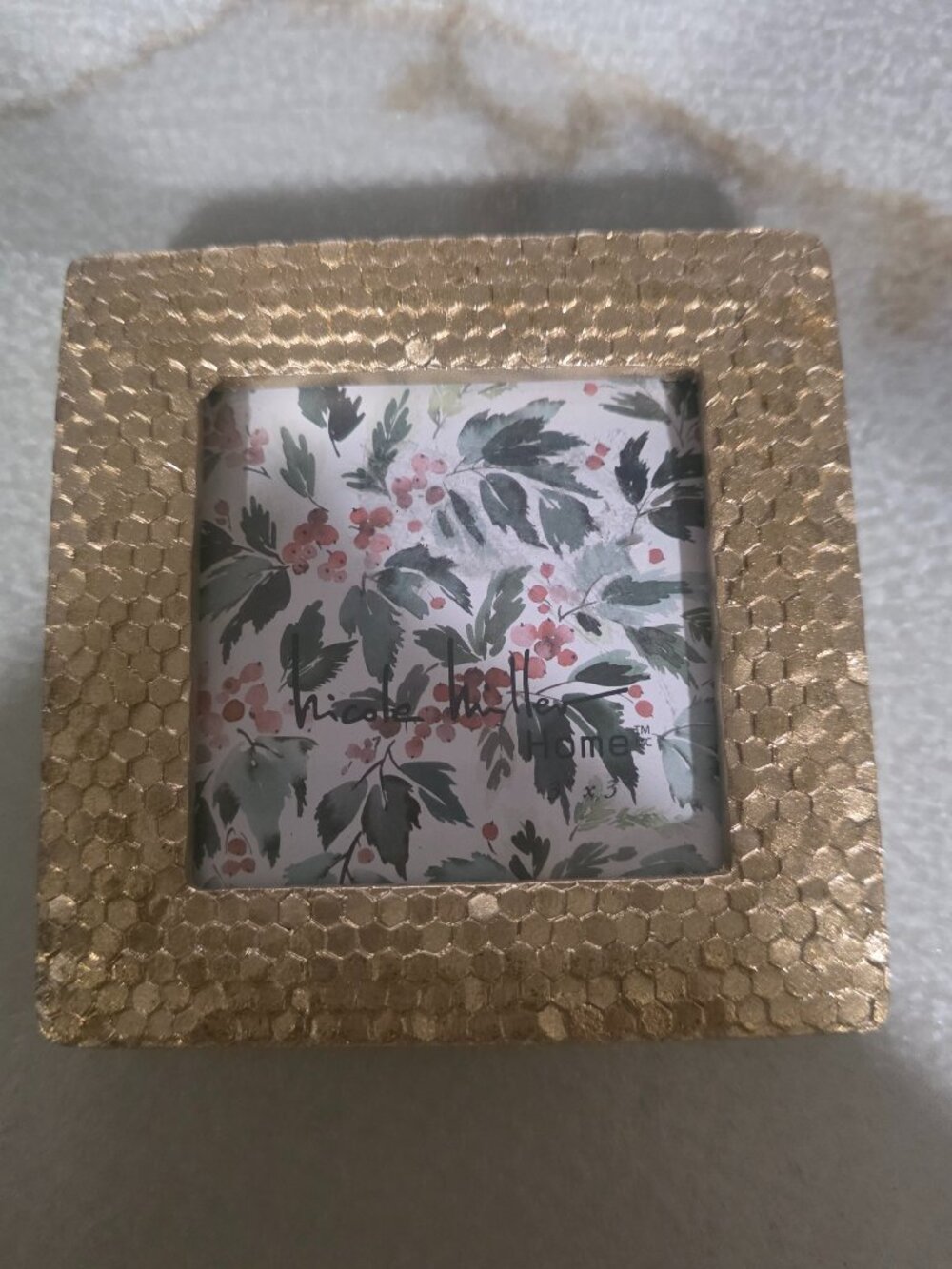 Nicole Miller Picture 3x3 Frame Gold Textured Wood
